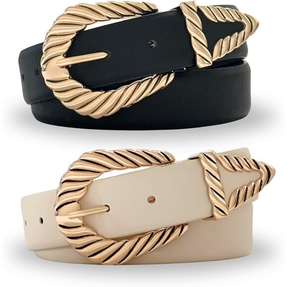 Western Cowgirl Belts Women PU Leather Cowboy Belt Buckle Set Plus Size - Picture 1 of 6